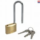 Faithfull Padlock Brass Long Shackle 3 Keys 40mm