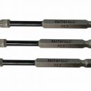 Faithfull Impact Screwdriver Bits PZ2 x 75mm (3)