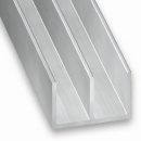 Double U Profile Raw Aluminium 10x16mm