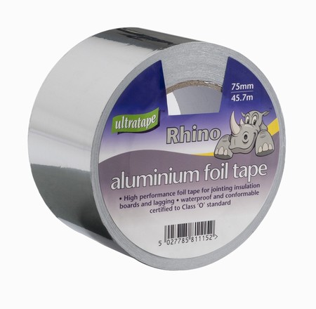 0806755030WLUL .jpg Ultratape Rhino Aluminium Tape 75mm x 45mtr - Image 1