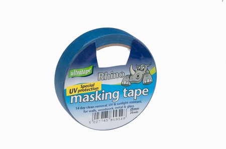 00702525UL.jpg Ultratape Rhino UV Resistant Masking Tape - Blue 25mm x 25mtr - Image 1