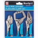 BlueSpot Mini Locking Plier & Clamp Set 3pc