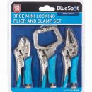 BlueSpot Mini Locking Plier & Clamp Set 3pc