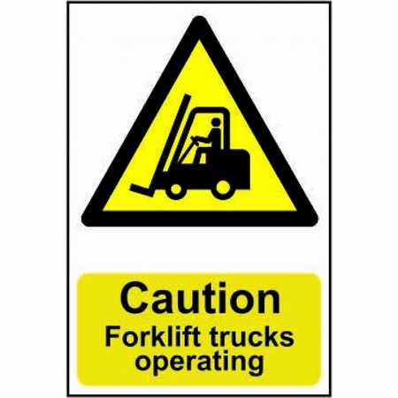 e624cc22-8ea8-407f-a479-4aa43ddabf60.jpg Sign - Caution Forklift Trucks Operating - Image 1