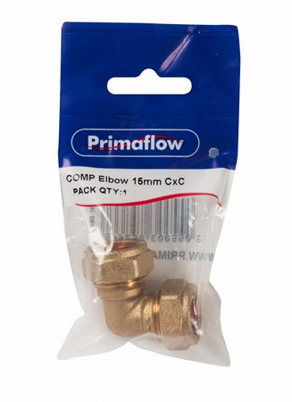 90001117_IP.jpg Primaflow Compression Elbow 15mm - Image 1