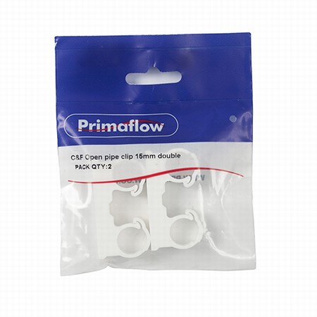 90011115.jpg Primaflow Open Pipe Clip - Double 15mm - Image 1