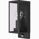 Luceco Azurar Single Wall Lantern with PIR Black