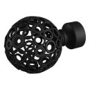 Colorail Curtain Finial Pattern Orb Matt Black