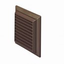 Domus Easipipe 125 Louvred Grille with Flyscreen Brown