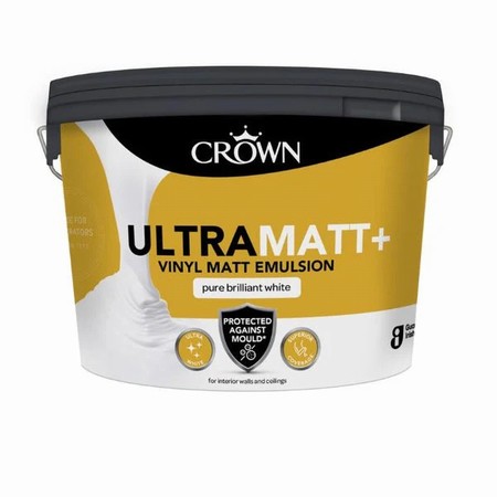 10ltr-crown-ultramatt-bw-5101852.webp Crown Ultramatt+ Vinyl Matt Emulsion B/White 10ltr - Image 1