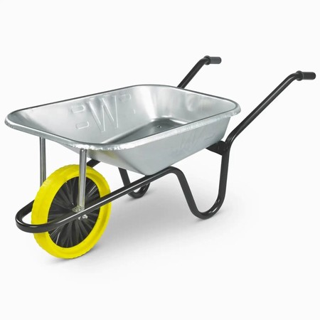CGVPP.webp Walsall Contractor Wheelbarrow Galvanised with PP Tyre 85ltr - Image 1