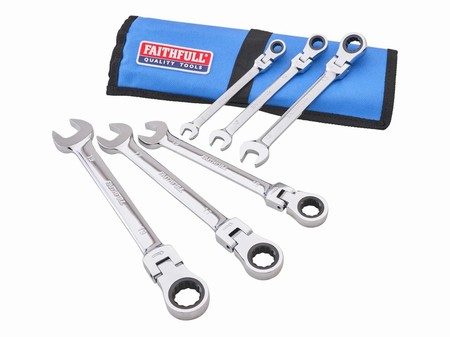 XMS26SPANNER.webp Faithfull 6 Piece Ratcheting Combination Spanner Set - Image 1
