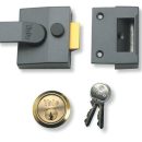 Yale 85 Nightlatch Grey with Polished Brass Cylinder 40mm