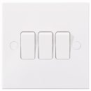 BG Square Edge Light Switch 3 Gang 2 Way