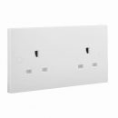 BG Square Edge Unswitched Socket 2 Gang