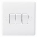 BG Round Edge Light Switch 3 Gang 2 Way