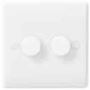 BG Round Edge Push Dimmer 2 Gang 2 Way