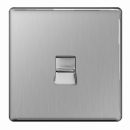 BG Flatplate Telephone Master Socket Brushed Steel