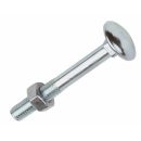 Carriage Bolt & Hex Nut BZP M10 x 160mm