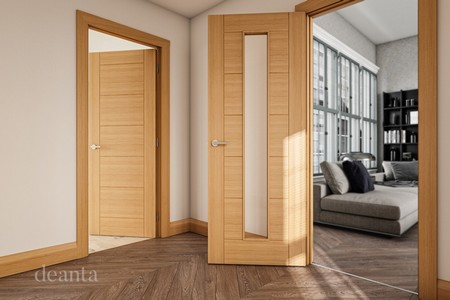 Seville Prefinished Oak Interior Door 2040x526x40mm Totem Timber