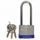 Faithfull Padlock Laminated Steel L/Shackle 3 Keys 40mm